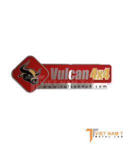 Tem nhôm phay xước logo Vulcan 4X4