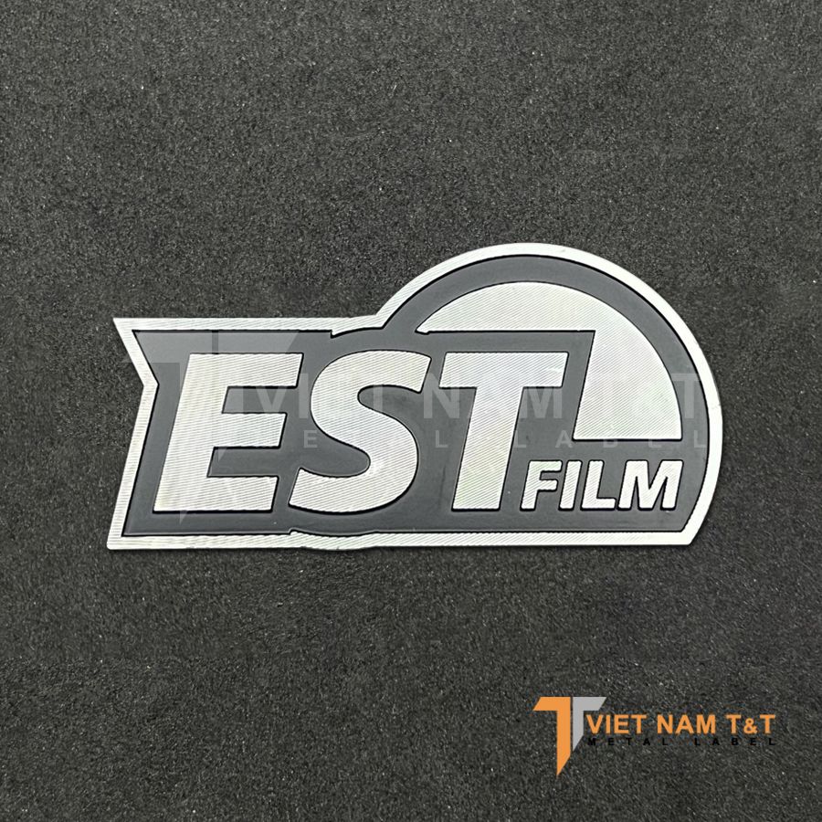 Tem nhôm xước logo EST Film