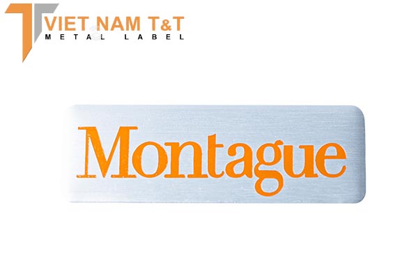Tem inox logo thương hiệu Montague